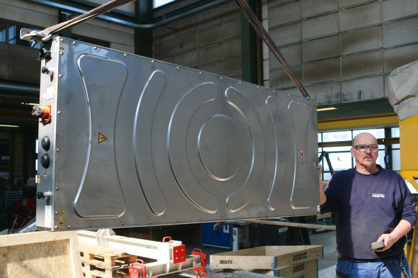 Une des trois batteries Akazem, d’une capacité de 33 kWh.