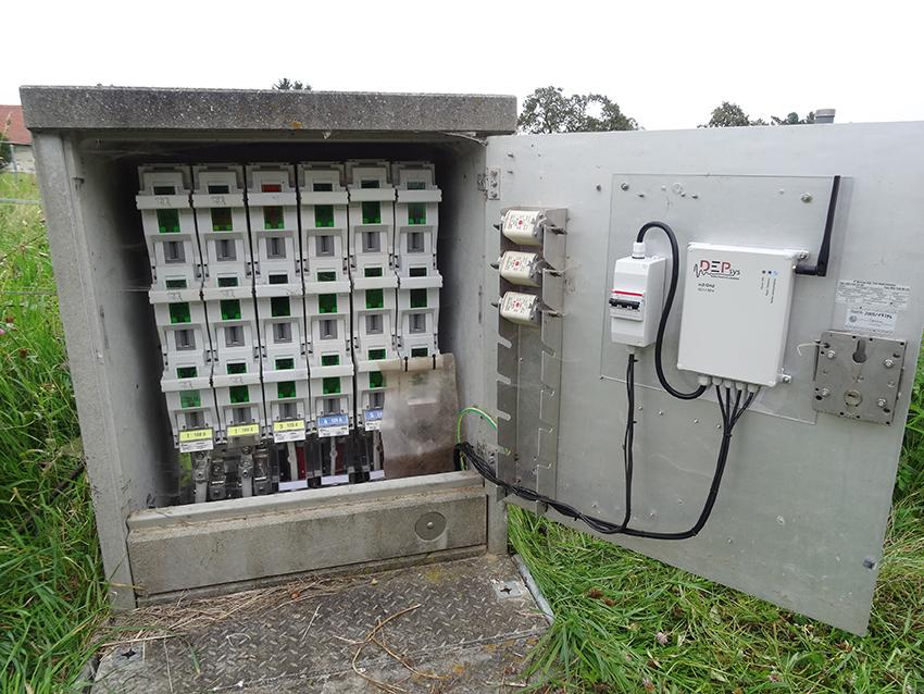 Armoire de distribution avec un module GridEye.