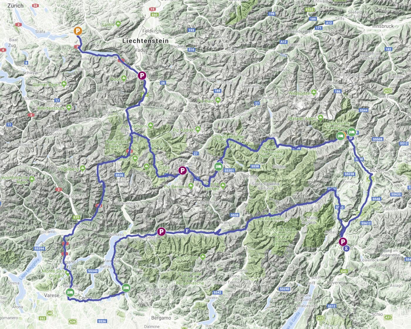 Leur voyage a conduit les Pfister à Merano, en passant par l’Engadine et Livigno. De là, ils ont continué par Bolzane et Trente jusqu’au Tessin, avant de retourner à Gommiswald.