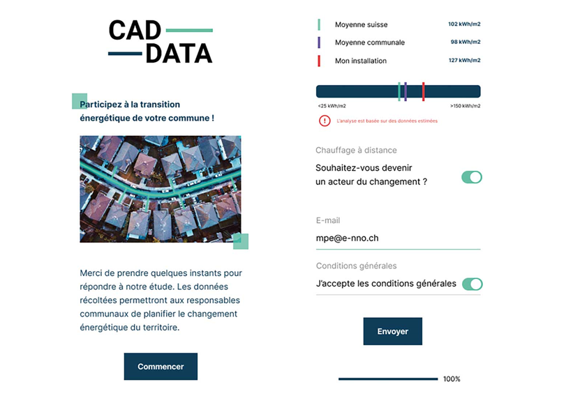 L’application CAData invite les propriétaires immobiliers à fournir des informations relatives à leurs chaudières et à leurs futures intentions dans le but de permettre une meilleure planification du chauffage à distance.