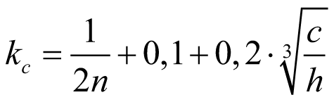 <i>n:</i> Anzahl der Ableiter, <i>c:</i> Abstand zwischen den Ableitern, <i>h:</i> vertikale Länge der Ableiter.